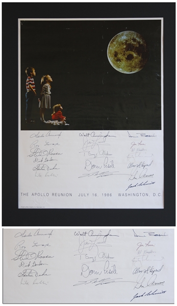 Rare Apollo Reunion Poster Signed by 18 Apollo Astronauts, Including 8 Moonwalkers -- With Steve Zarelli COA